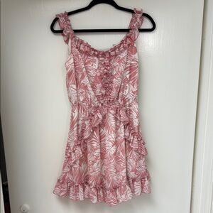 Pink Ruffle Sleeveless Dress